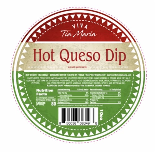 Viva Tia Maria Hot Queso Dip Perspective: front
