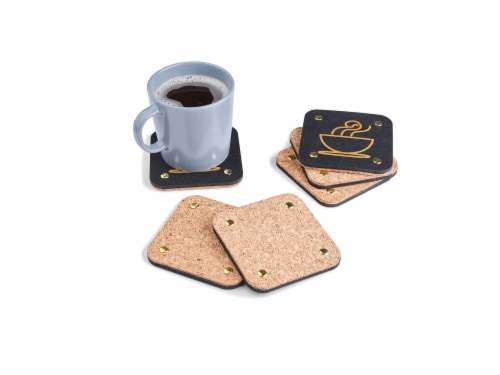 6 Pack Cork Coasters, 4 Inch Absorbent Heat Resistant Round Cork Coasters  for Kind of Mugs in Office or Home 