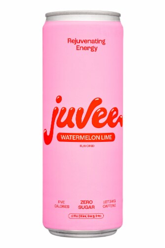 Juvee Watermelon Lime Rejuvenating Energy Drink Can Perspective: front