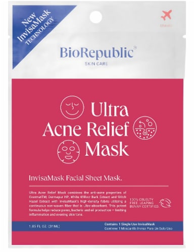 BioRepublic® Ultra Acne Relief Sheet Mask Perspective: front
