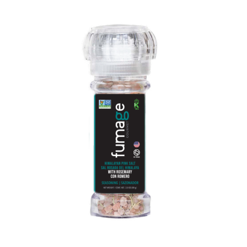 Fumage Gourmet Himalayan Pink Salt with Rosemary Grinder Perspective: front