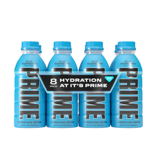 Prime Blue Raspberry Sports Drink Multipack Bottles, 8 bottles / 16.9 fl oz  - Kroger