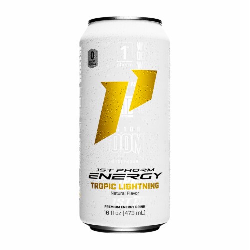 1st Phorm Tropic Lightning Energy Drink Can Perspective: front