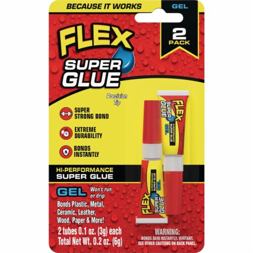 FLEX SUPER GLUE GEL 2 X 3 TUBE Perspective: front
