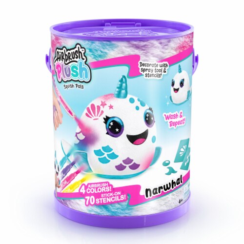 Airbush Plush Squish Pal Narwhal Perspective: front