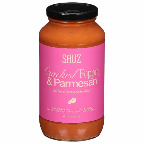 Sauz Cracked Pepper and Parmesan Tomato Sauce Perspective: front