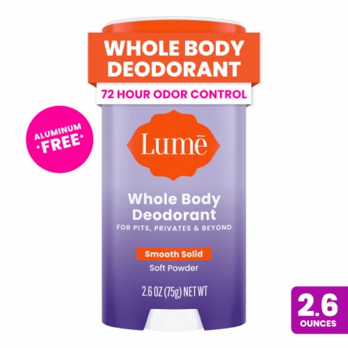 Lume Women's Whole Body Deodorant Smooth Solid Soft Powder Aluminum Free Perspective: front