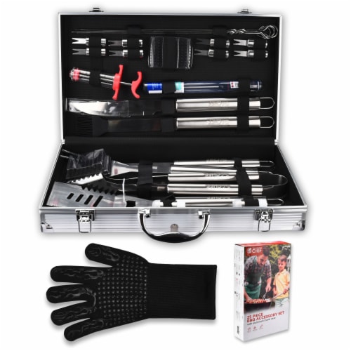 Commercial Chef 25 Piece BBQ Grill Accessories Grill Tools Grill Kit BBQ Set 1 Count King Soopers