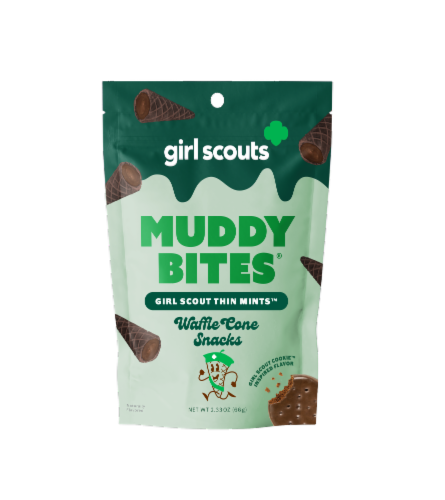 Muddy Bites® Girl Scout Thin Mints™ Waffle Cone Snacks Perspective: front