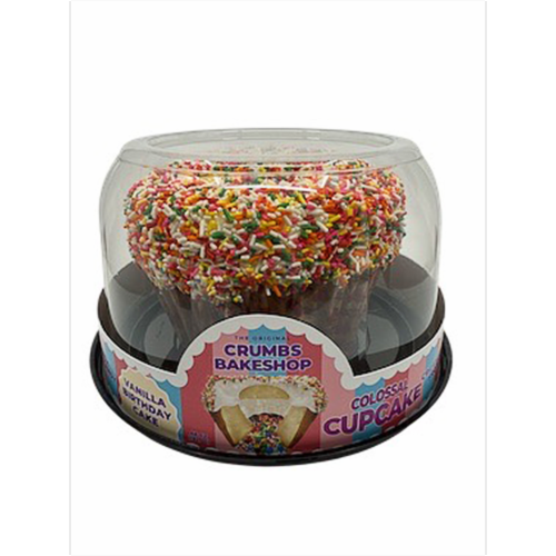 Crumbs Bakery Vanilla Birthday Cake Colossal Cupcake Perspective: front