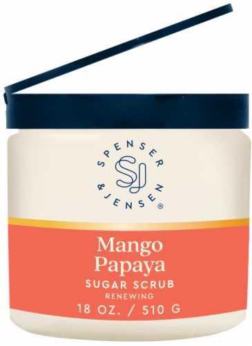 Spenser & Jensen® Mango Papaya Sugar Scrub Perspective: front