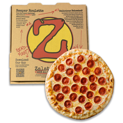 Zalat Pizza Take & Bake Pepperoni Pizza Perspective: front