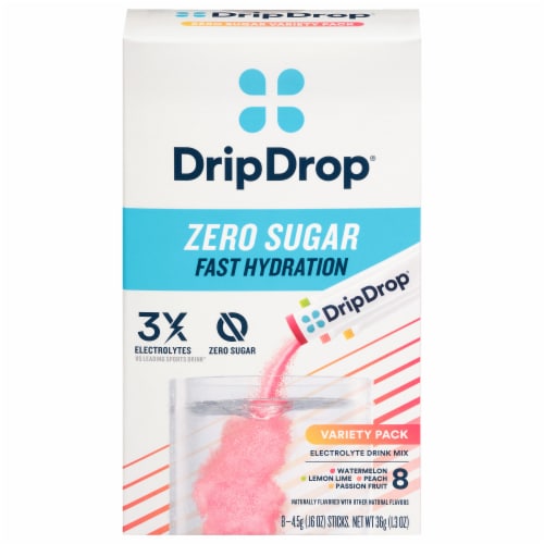 DripDrop® Zero Sugar Fast Hydration Variety Pack Perspective: front