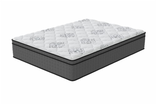 California King Size Garfield Euro Pillow Top Hybrid Mattress Perspective: front