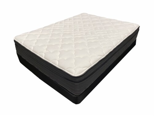 California King Size Evolve Euro Pillow Top Hybrid Mattress Perspective: front