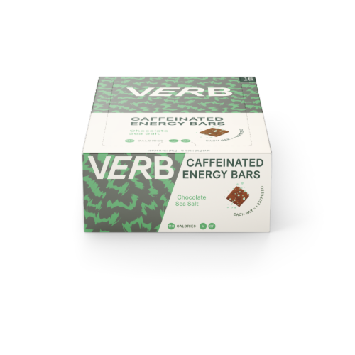 Verb Chocolate Sea Salt Caffeinated Nutrition Bars Perspective: front