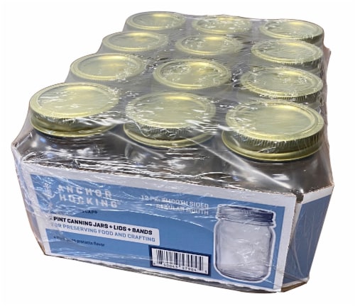 Anchor Hocking Regular Mouth Canning Pint Jars Perspective: front