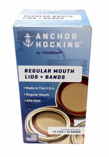 Anchor Hocking® Regular Mouth Canning Lids and Bands Perspective: front