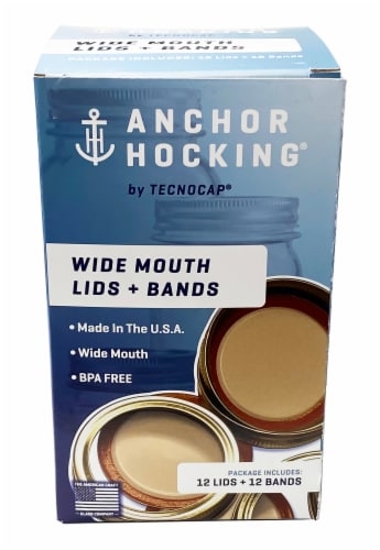 Anchor Hocking® Wide Mouth Canning Lids and Bands Perspective: front