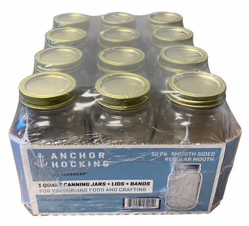 Anchor Hocking Wide Mouth Canning Quart Jars Perspective: front