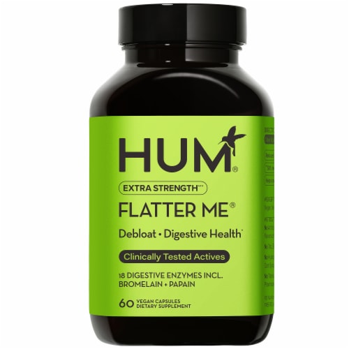 Hum® Nutrition Flatter Me® Extra Strength Digestive Health Supplement Perspective: front