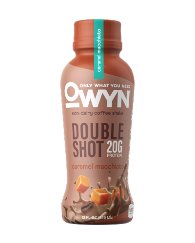 OWYN® Double Shot Caramel Macchiato Non Dairy Coffee Shake Perspective: front