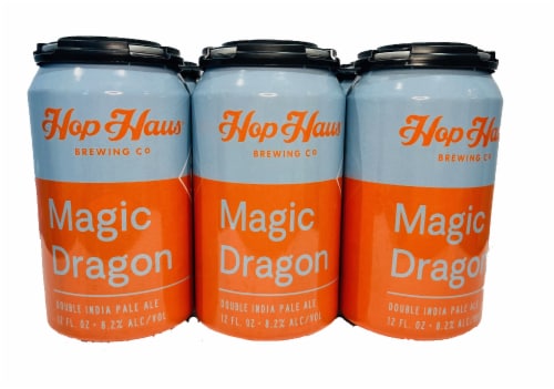 Hop Haus Brewing Magic Dragon Double India Pale Ale Cans Perspective: front