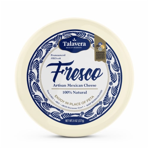 Talavera Fresco Artisan Mexican Cheese Round Perspective: front