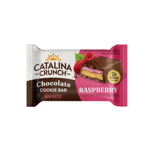 Catalina Crunch® Raspberry Dark Chocolate Cookie Bar Perspective: front