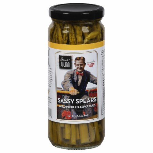 Bruce Julian Sassy Spears™ Mild Pickled Asparagus Perspective: front
