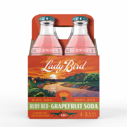 Lady Bird Ruby Red Grapefruit Soda Perspective: front