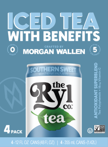 The Ryl Co.™ Morgan Wallen Zero Sugar Sweet Tea Energy Drink Multipack Cans Perspective: front