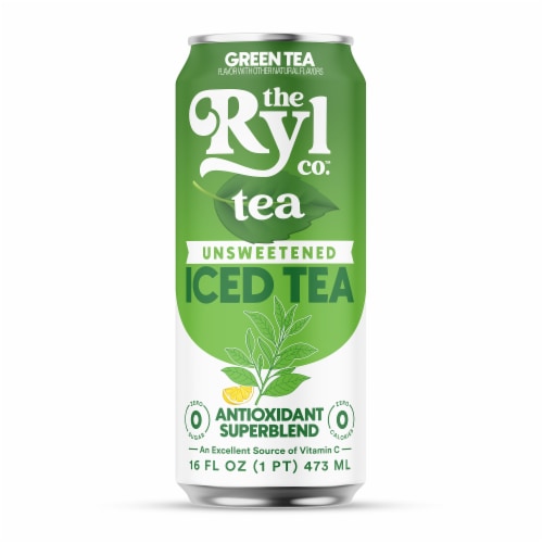 Ryl™ Unsweetened Antioxidant Superblend Zero Sugar Iced Green Tea Single Can Perspective: front