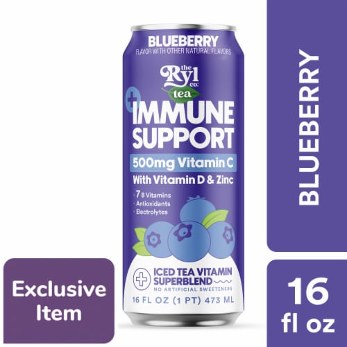 Ryl Blueberry Immune Support Iced Tea Perspective: front