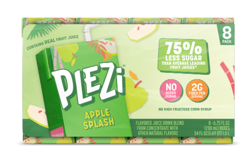Plezi Kids Hydration Apple Splash Flavored Drink Perspective: front