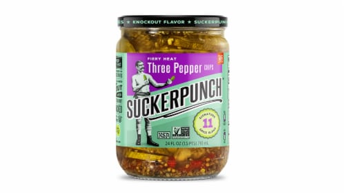 Suckerpunch™ Fiery Heat Three Pepper Pickle Chips Perspective: front