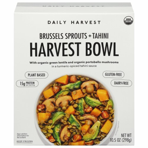 Daily Harvest Brussels Sprouts + Tahini Harvest Bowl Perspective: front