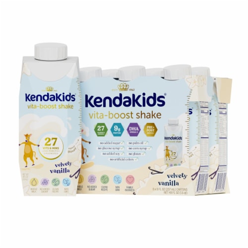 KendaKids® Vita-Boost Chocolate Nutritional Shake Bottles Perspective: front