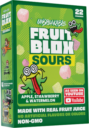 FruitBlox Sours Unspeakable Apple Strawberry & Watermelon Perspective: front