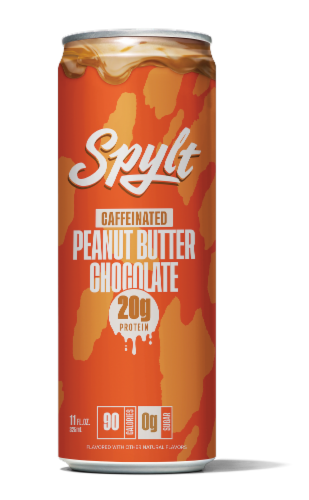 Spylt Caffeinated Peanut Butter Chocolate Milk Protein Drink Perspective: front