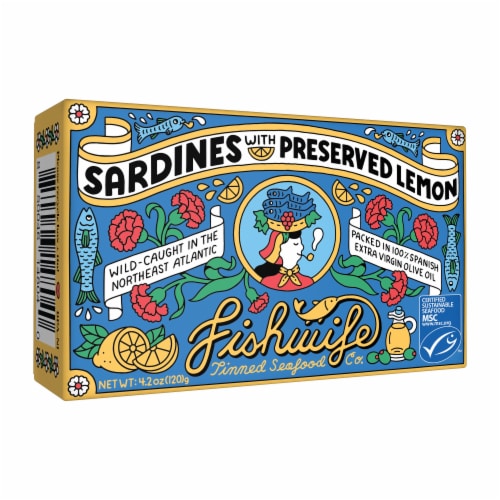Fishwife Tinned Wild Caught Sardines with Preserved Lemon Perspective: front