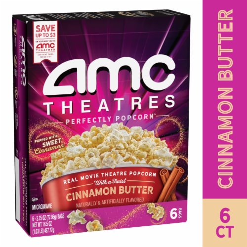 AMC Theatres Perfectly Popcorn™ Cinnamon Butter Popcorn Perspective: front