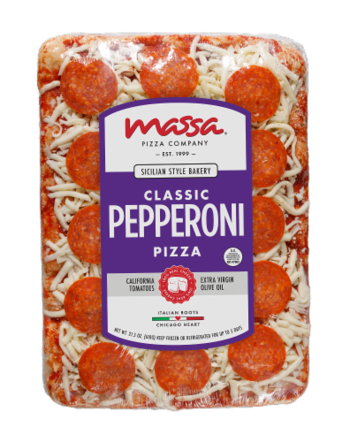 Massa® Pizza Company Sicilian Style Classic Pepperoni Frozen Pizza Perspective: front