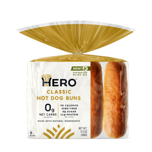 Hero™ Classic Hot Dog Buns Perspective: front