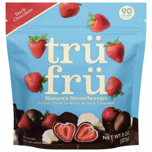 Tru Fru Nature's Strawberries Hyper-Chilled in White & Dark Chocolate Perspective: front