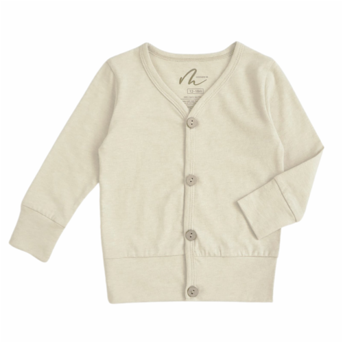 Organic Neutral Cardigan in Natural Undyed Cotton - Natural, 3 - 6