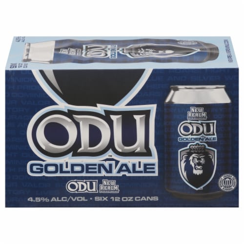 New Realm Brewing Company ODU™ Golden Ale Craft Beer Cans Perspective: front