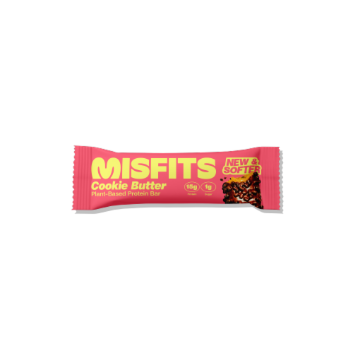 Misfits Cookie Butter Plant-Based Protein Bar Perspective: front