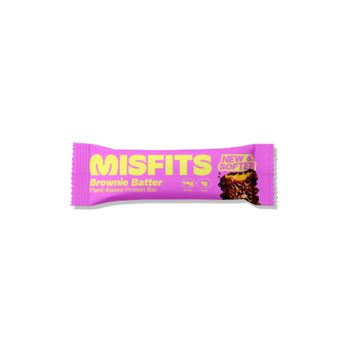 Misfits Brownie Batter Plant-Based Protein Bar Perspective: front