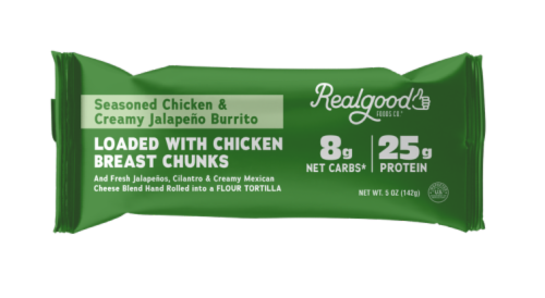 The Real Good Food Company Seasoned Chicken & Creamy Jalapeno Burrito Perspective: front